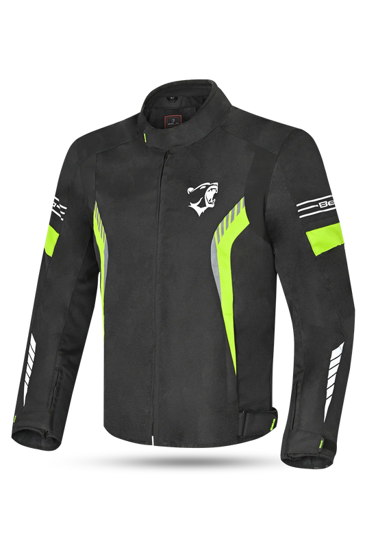 Bela Bradley Giacca da Moto Nero/ Giallo Fluor 