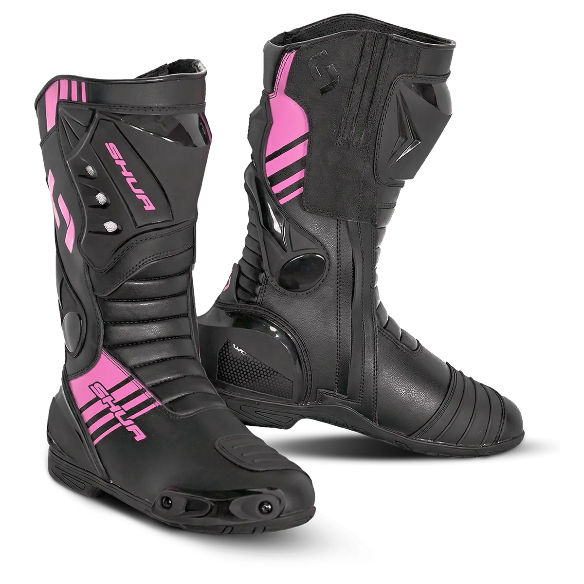 SHUA - SUPER TECH STIVALI DA MOTO DONNA RACING NERO ROSA 