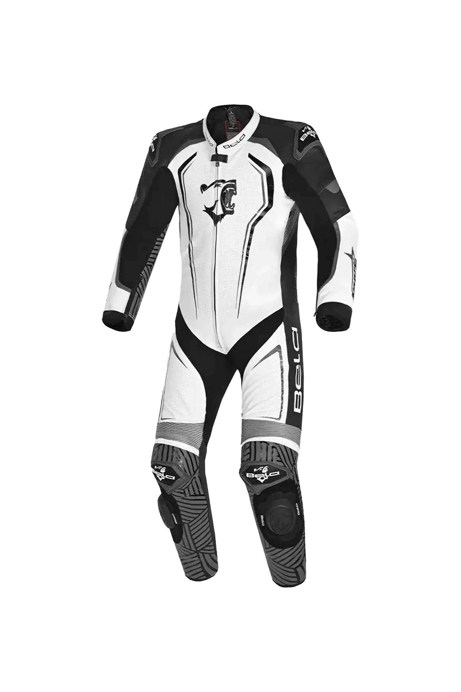 BELA NorthStar 1PC tute da corsa moto Nero Blanco 