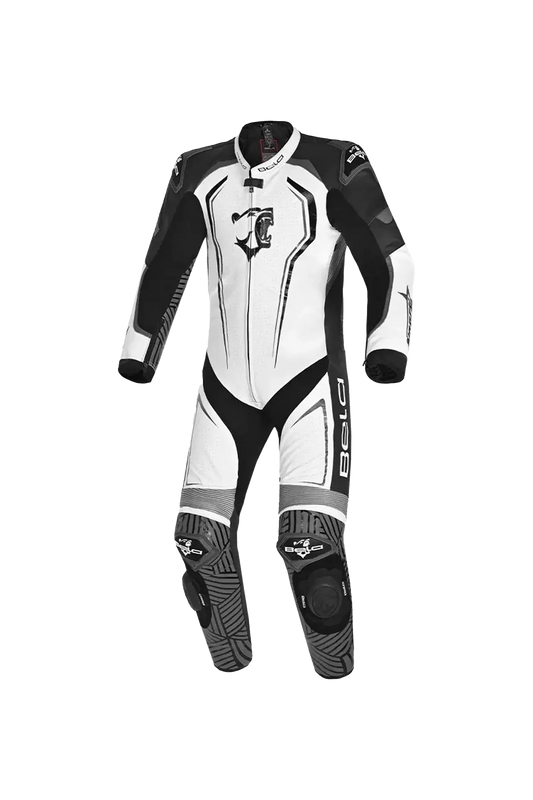 BELA NorthStar 1PC tute da corsa moto Nero Blanco 