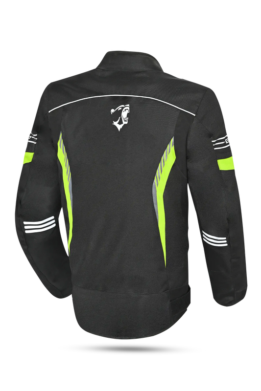 Bela Bradley Giacca da Moto Nero/ Giallo Fluor 
