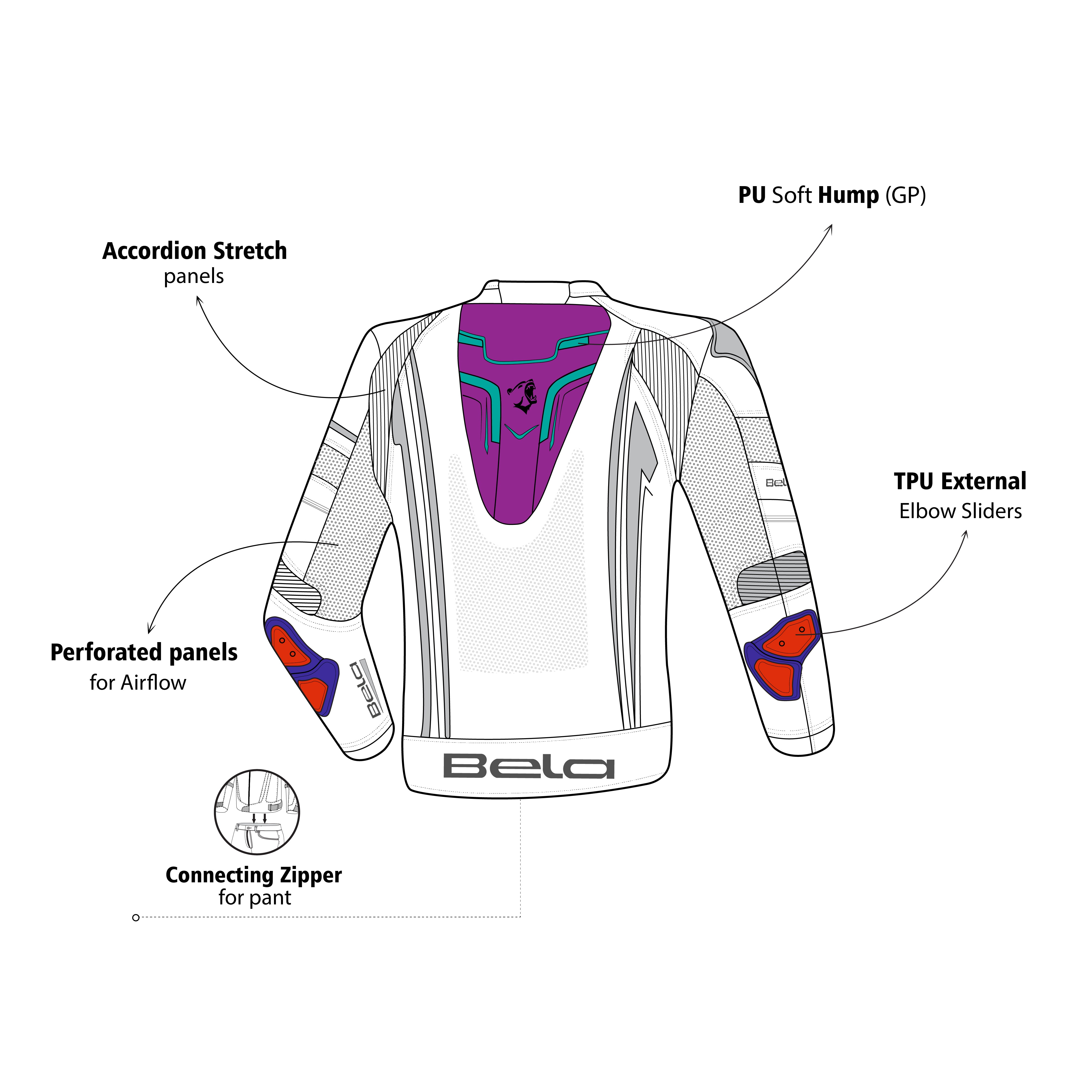 BELA BEAST GIACCA UOMO IN PELLE ANTHIRA NERO BIANCO 