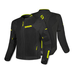 SHUA GRAVITY LITE GIACCA TESSUTO ESTIVO TRAFORATO UOMO NERO FLU GIALLO 