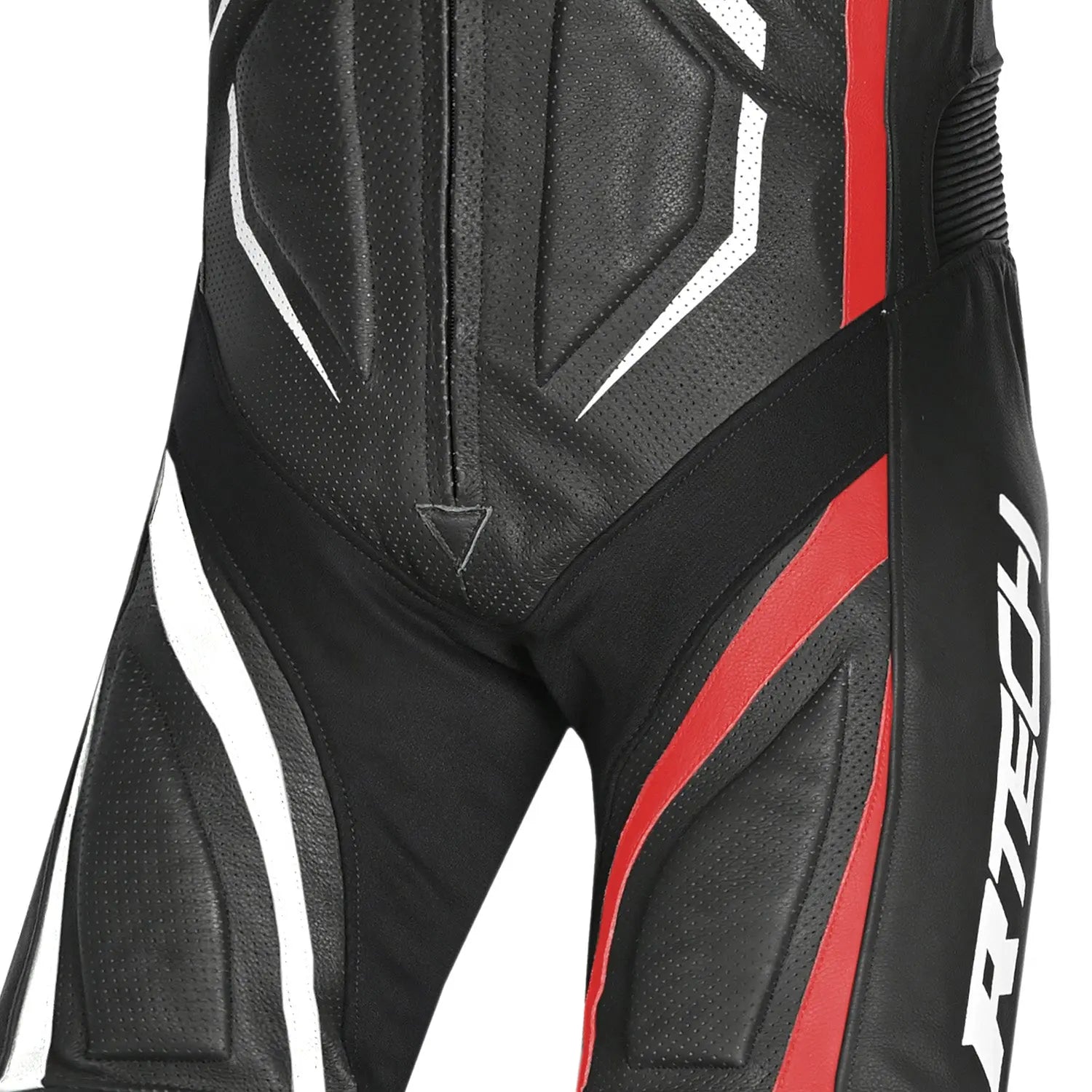 R-TECH DEFENDER GP TUTA MOTO IN PELLE RACING INTERA UOMO NERO/BIANCO/ROSSO 