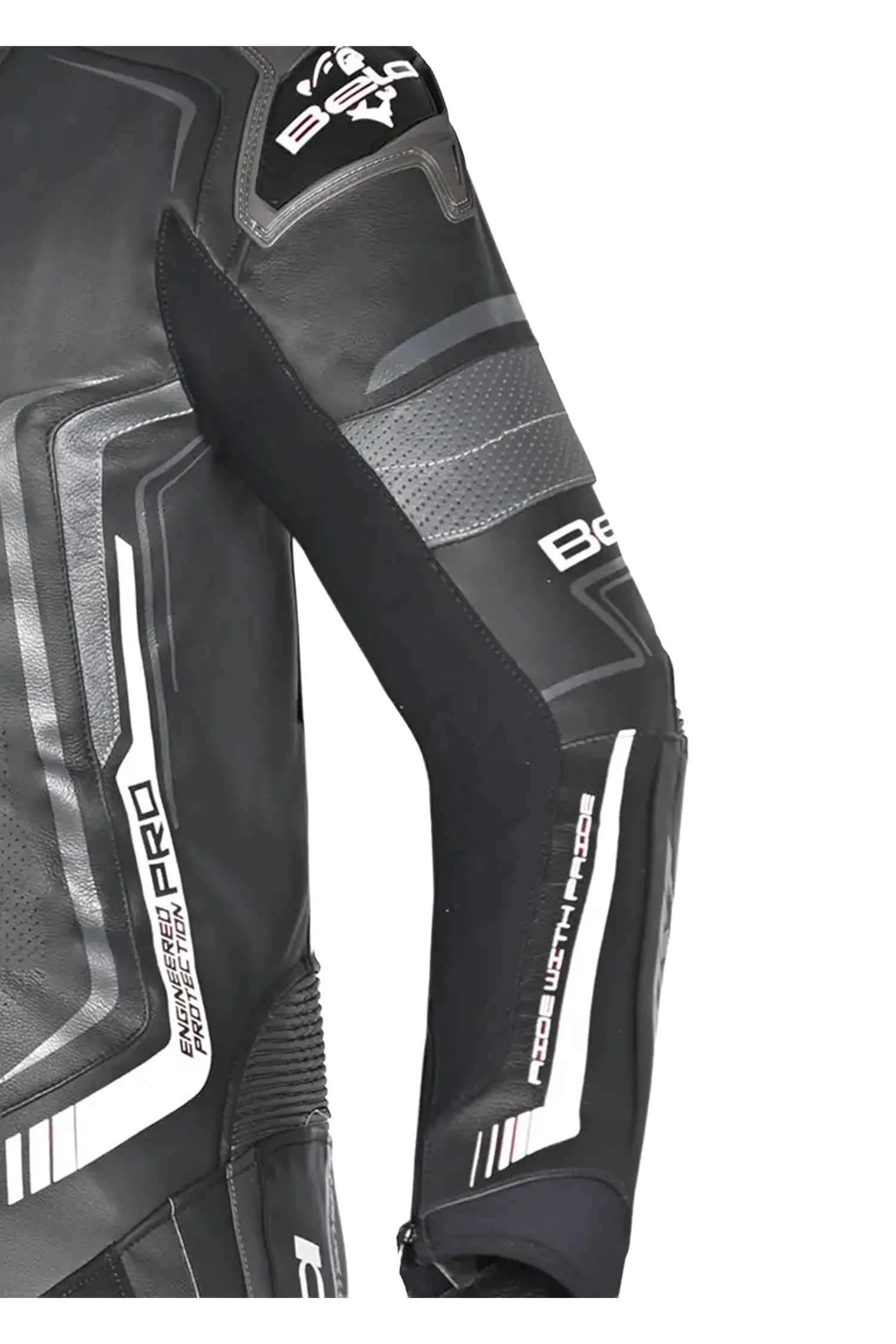 Bela Beast Tuta da Moto Nera/Bianca/Grigio scuro Tuta intera (1 pezzo) 