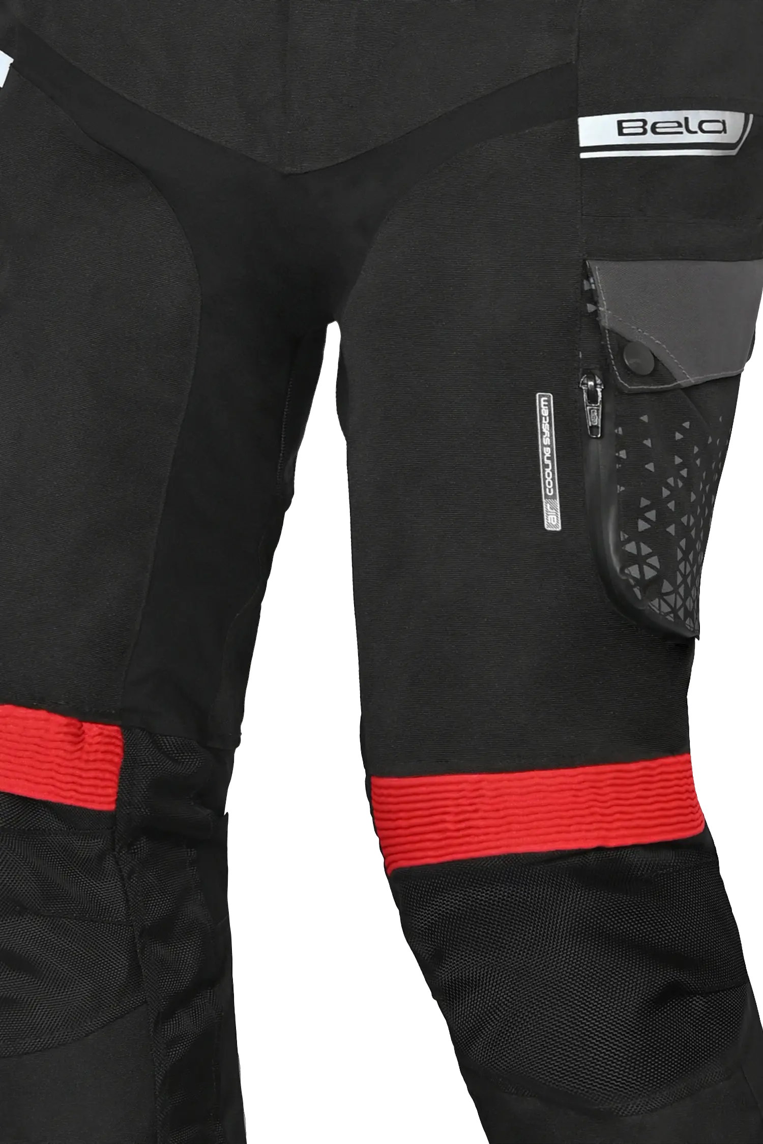 Bela Crossroad Extreme WP Pantaloni tessuto impermeabile UOMO Nero/Antracite/Rosso 