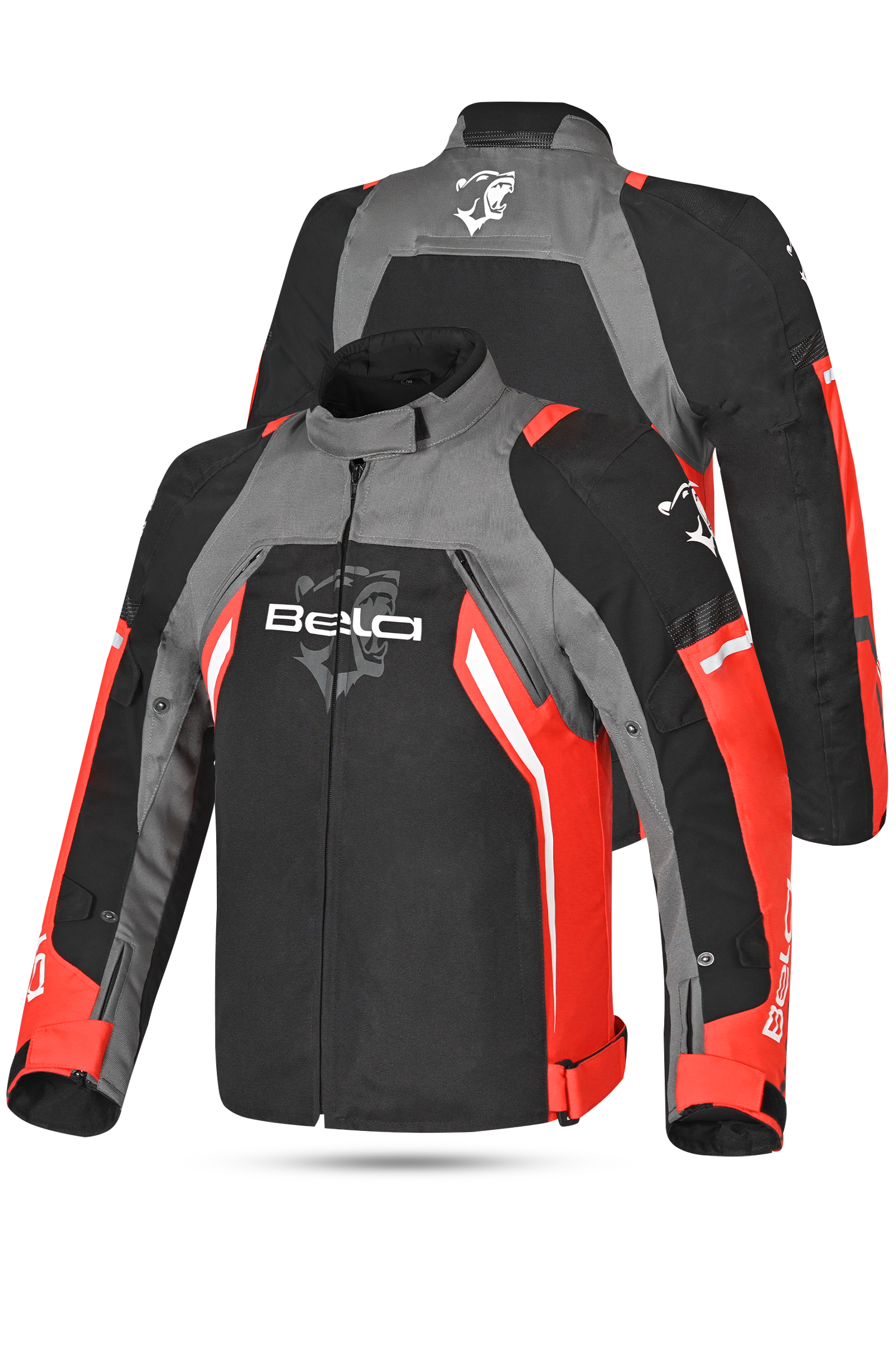 Bela Cordaniel Giacca moto Nera Grigio scuro Rosso 