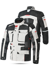 Bela Cross Road Extreme WP Giacca Tre strati moto per uomo Ice / Nero / Grigio ( Maniche removibili ) 