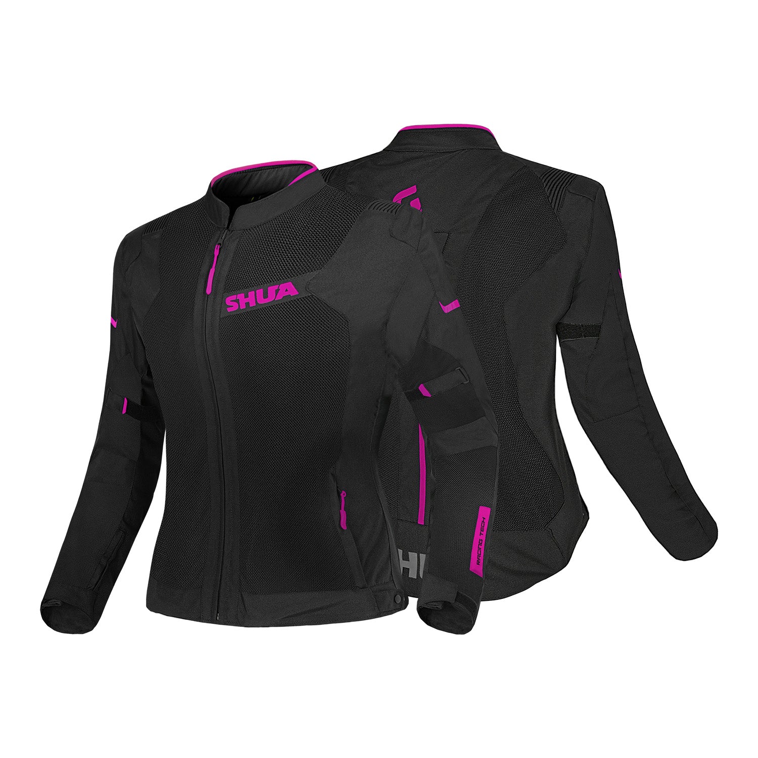 SHUA GRAVITY MESH GIACCA TESSUTO DONNA NERO FUCSIA 