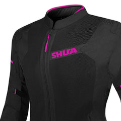 SHUA GRAVITY MESH GIACCA TESSUTO DONNA NERO FUCSIA 