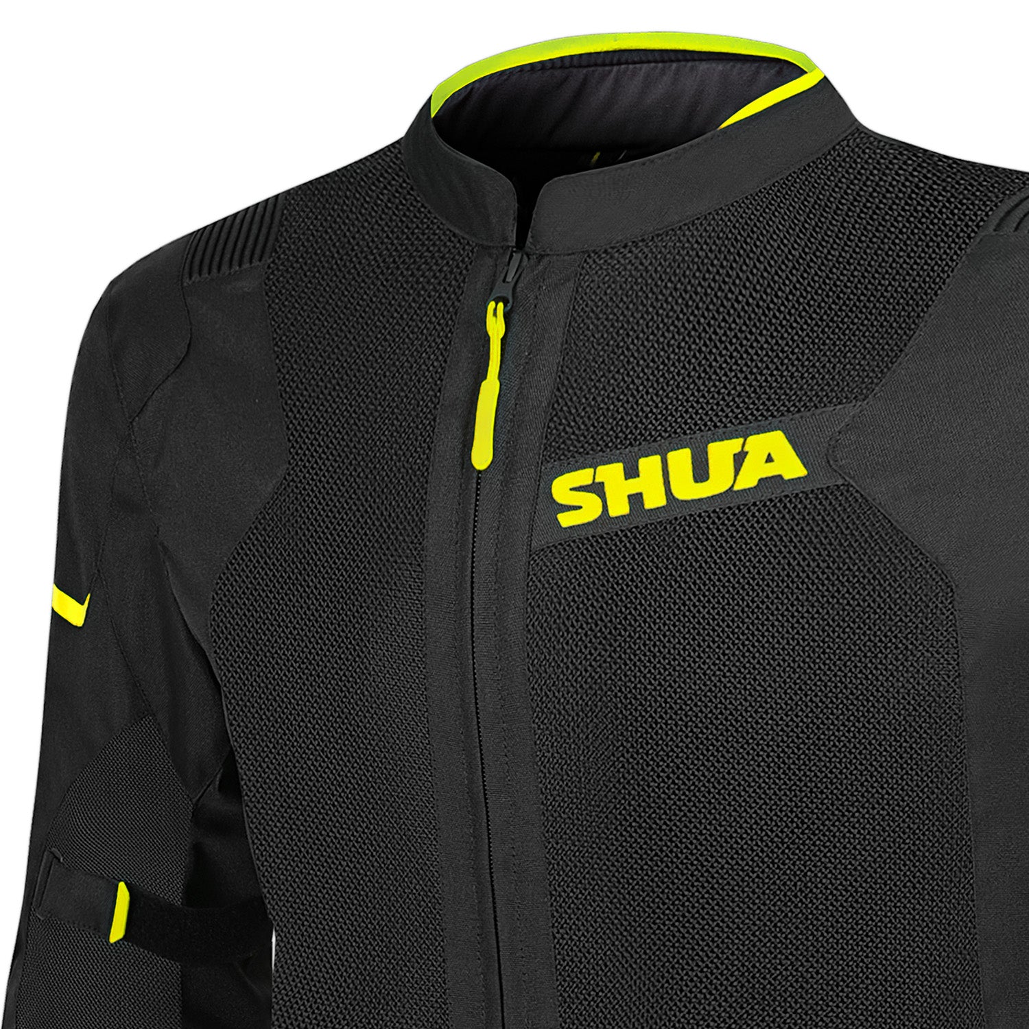 SHUA GRAVITY LITE GIACCA TESSUTO ESTIVO TRAFORATO UOMO NERO FLU GIALLO 