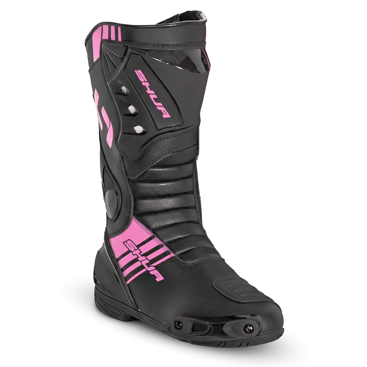 SHUA - SUPER TECH STIVALI DA MOTO DONNA RACING NERO ROSA 