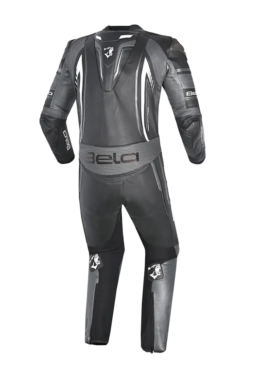 Bela Beast Tuta da Moto Nera/Bianca/Grigio scuro Tuta intera (1 pezzo) 
