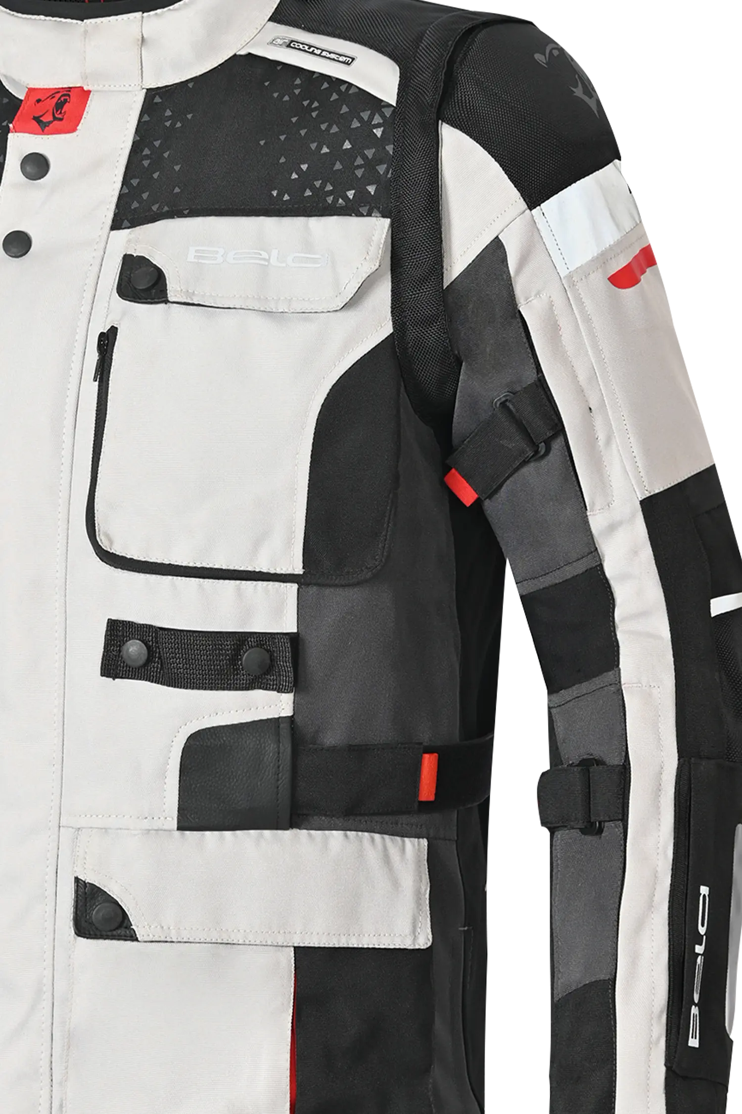 Bela Cross Road Extreme WP Giacca Tre strati moto per uomo Ice / Nero / Grigio ( Maniche removibili ) 