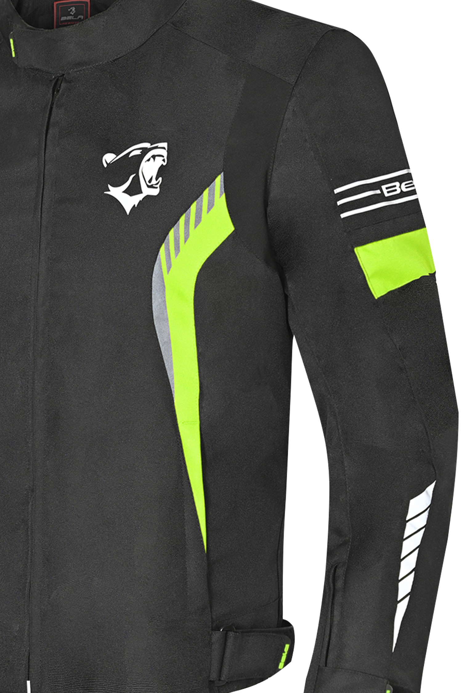 Bela Bradley Giacca da Moto Nero/ Giallo Fluor 