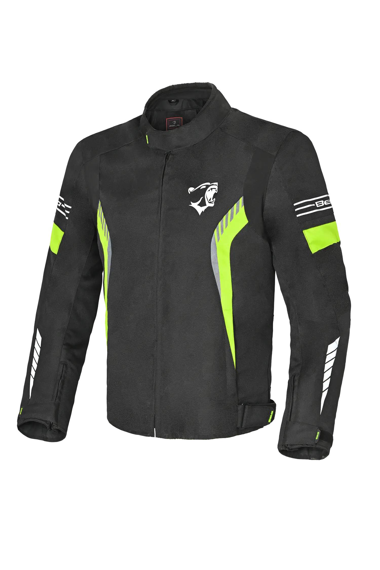 Bela Bradley Giacca da Moto Nero/ Giallo Fluor 