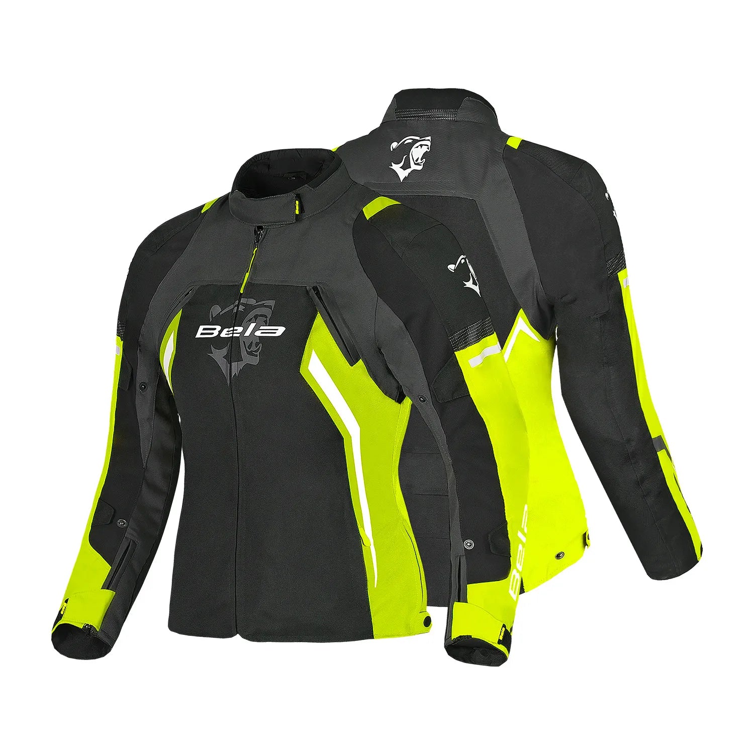 BELA ELANUR GIACCA DI MOTO DONNA TOURING IN TESSUTO NERO GIALLO 