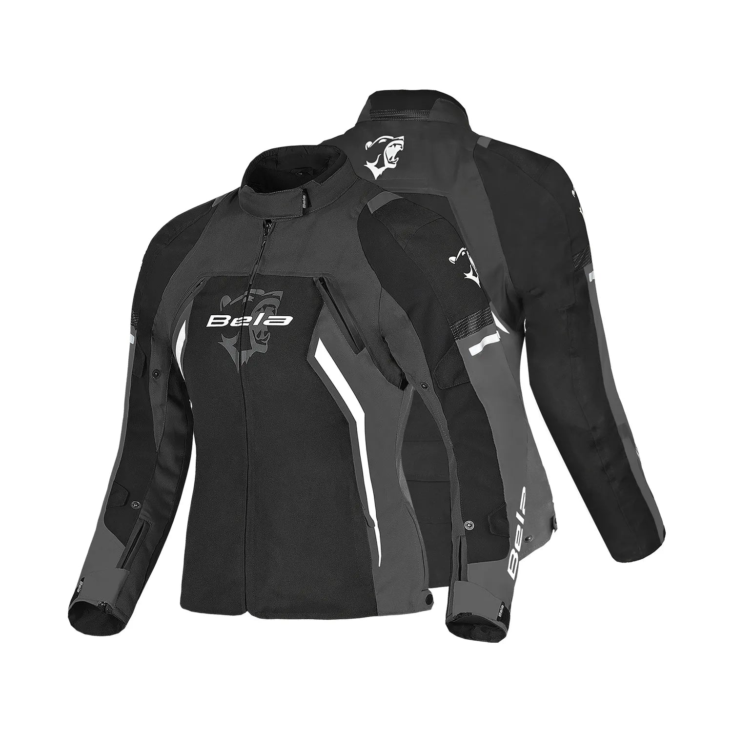BELA ELANUR GIACCA DI MOTO DONNA NERO GRIGIO 