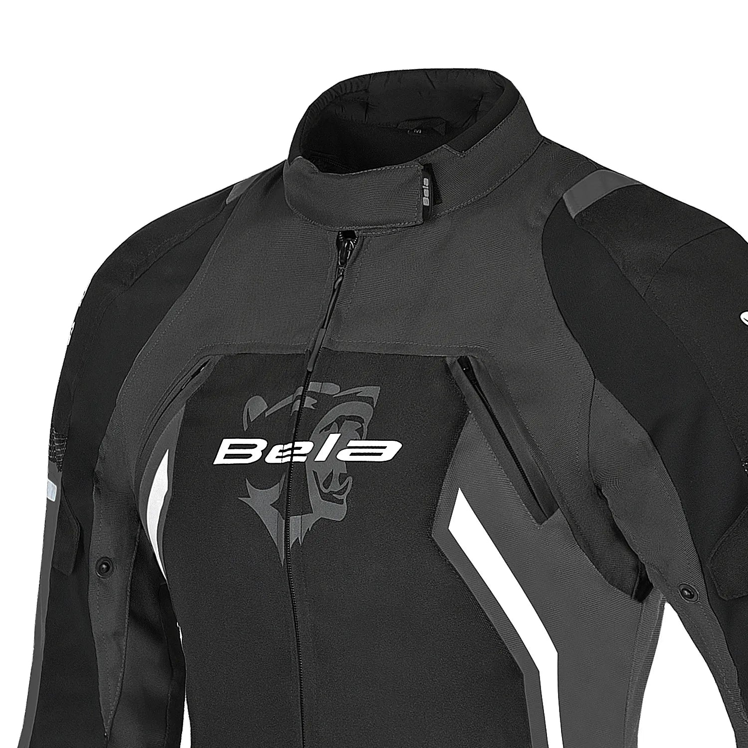 BELA ELANUR GIACCA DI MOTO DONNA NERO GRIGIO 
