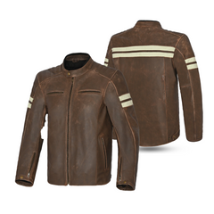 BELA - GIACCA IN PELLE STARK MARRONE VINTAGE/BEIGE 