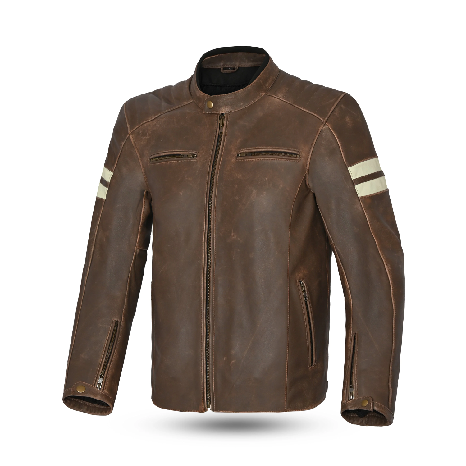 BELA - GIACCA IN PELLE STARK MARRONE VINTAGE/BEIGE 