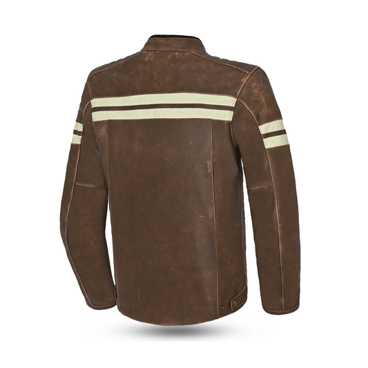 BELA - GIACCA IN PELLE STARK MARRONE VINTAGE/BEIGE – Yamoto.it