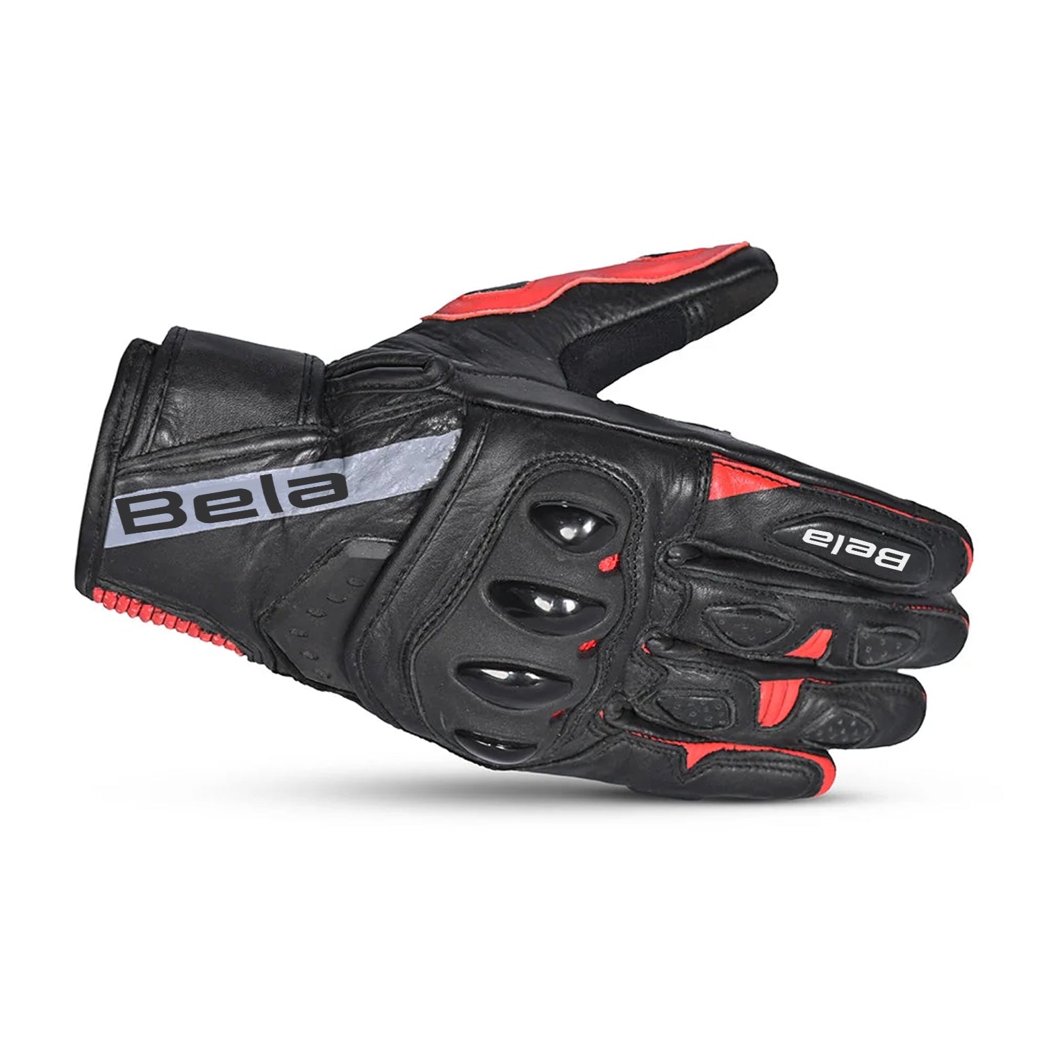 BELA BLAST GUANTI UOMO ESTIVI PELLE NERO/ROSSO 