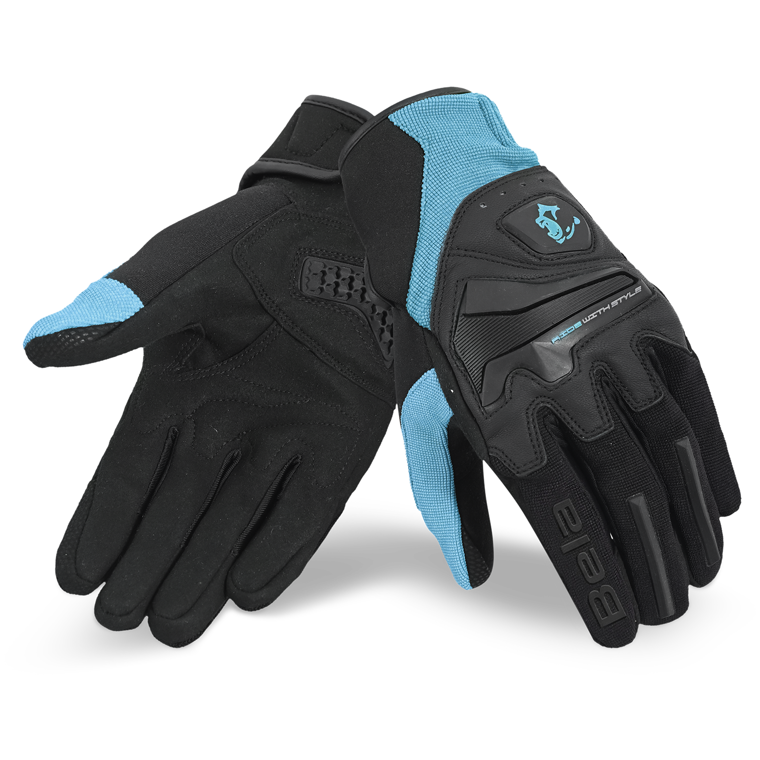 BELA STAR GUANTI DI MOTO DONNA NERO TURCHESE 