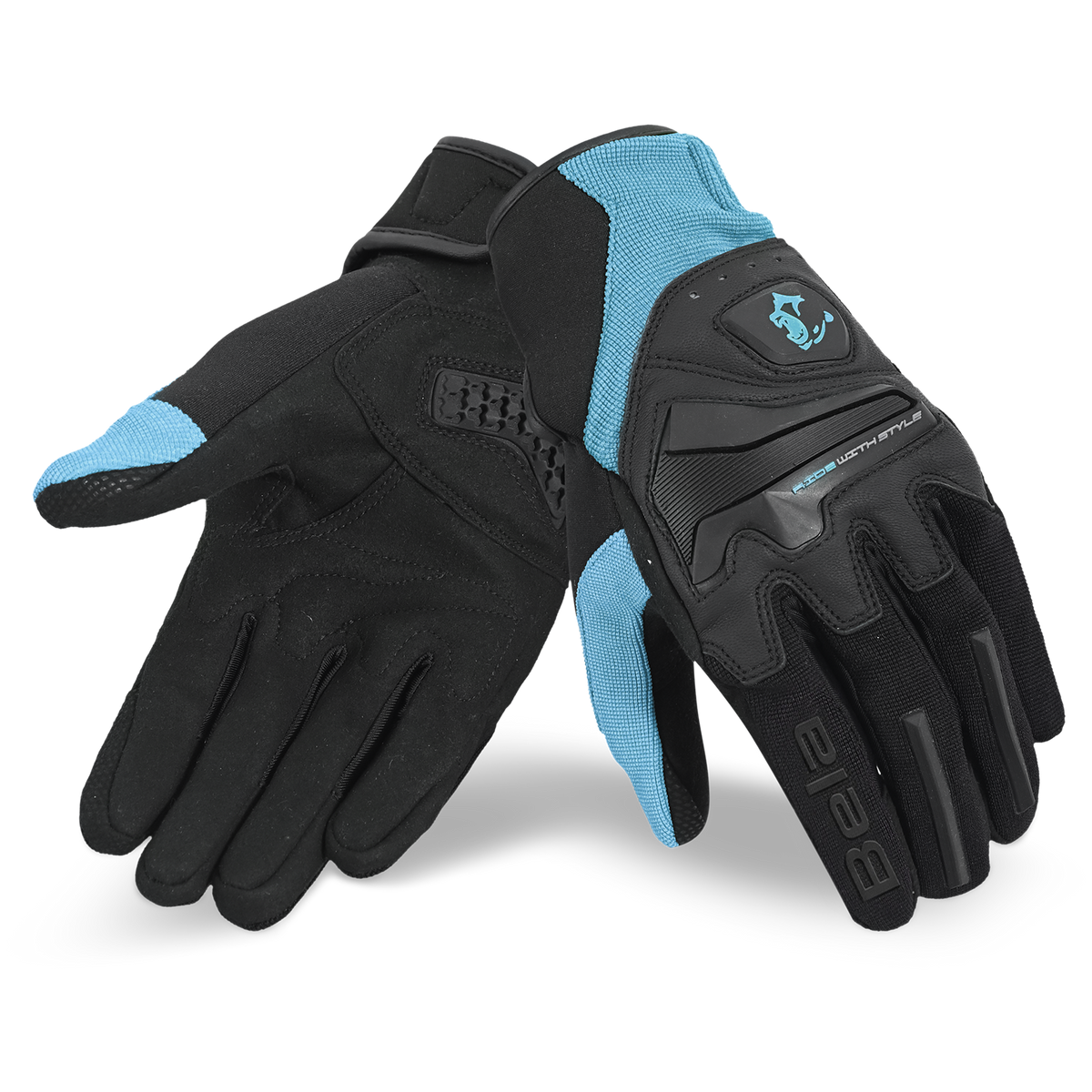 BELA STAR GUANTI DI MOTO DONNA NERO TURCHESE 