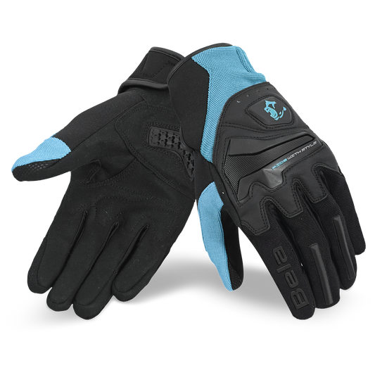 BELA STAR GUANTI DI MOTO DONNA NERO TURCHESE – Yamoto.it