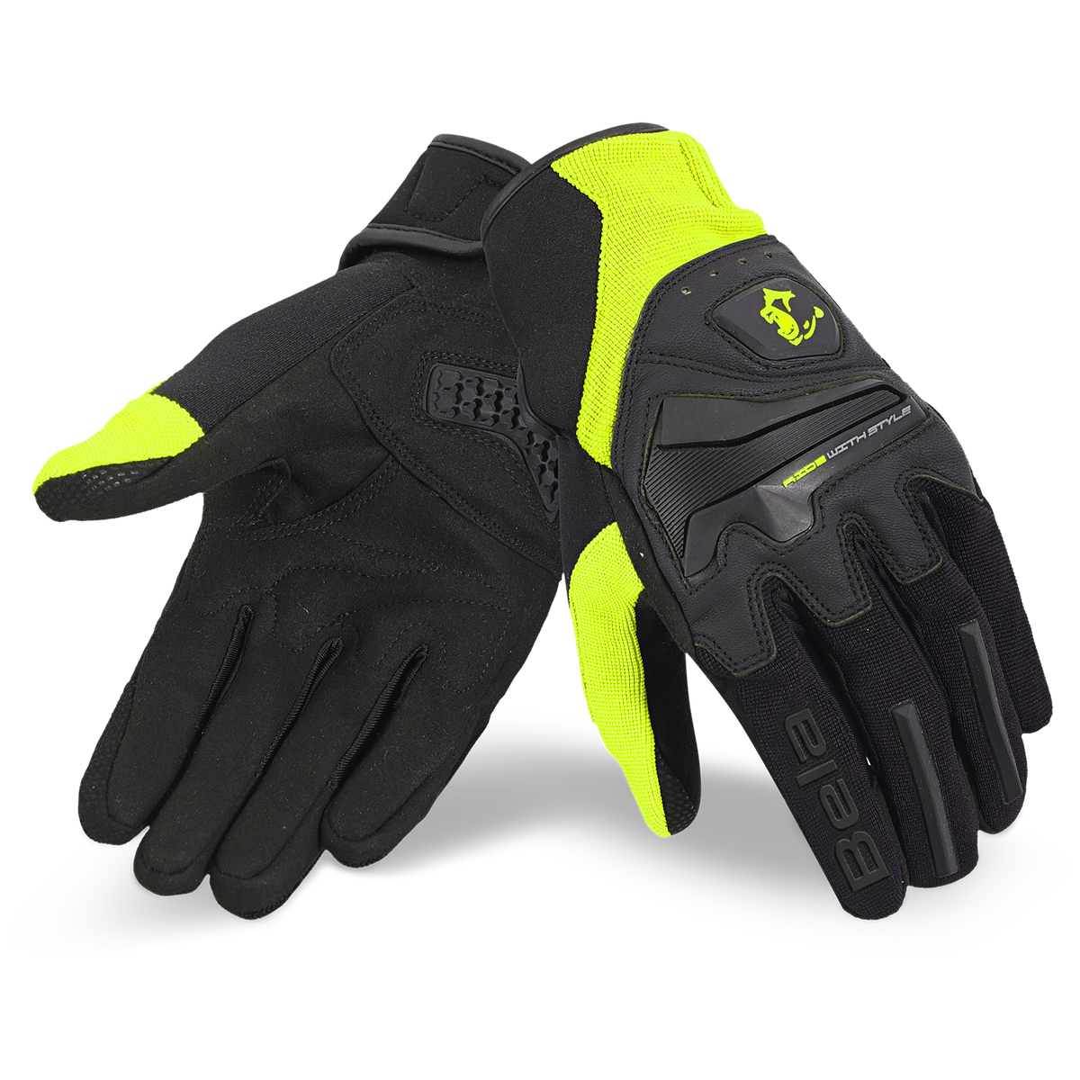 BELA STAR GUANTI DI MOTO UOMO NERO GIALLO FLUO 