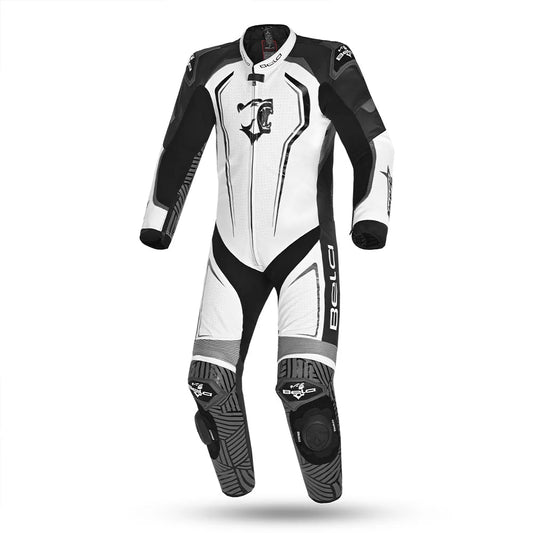 BELA NorthStar 1PC tute da corsa moto Nero Blanco 