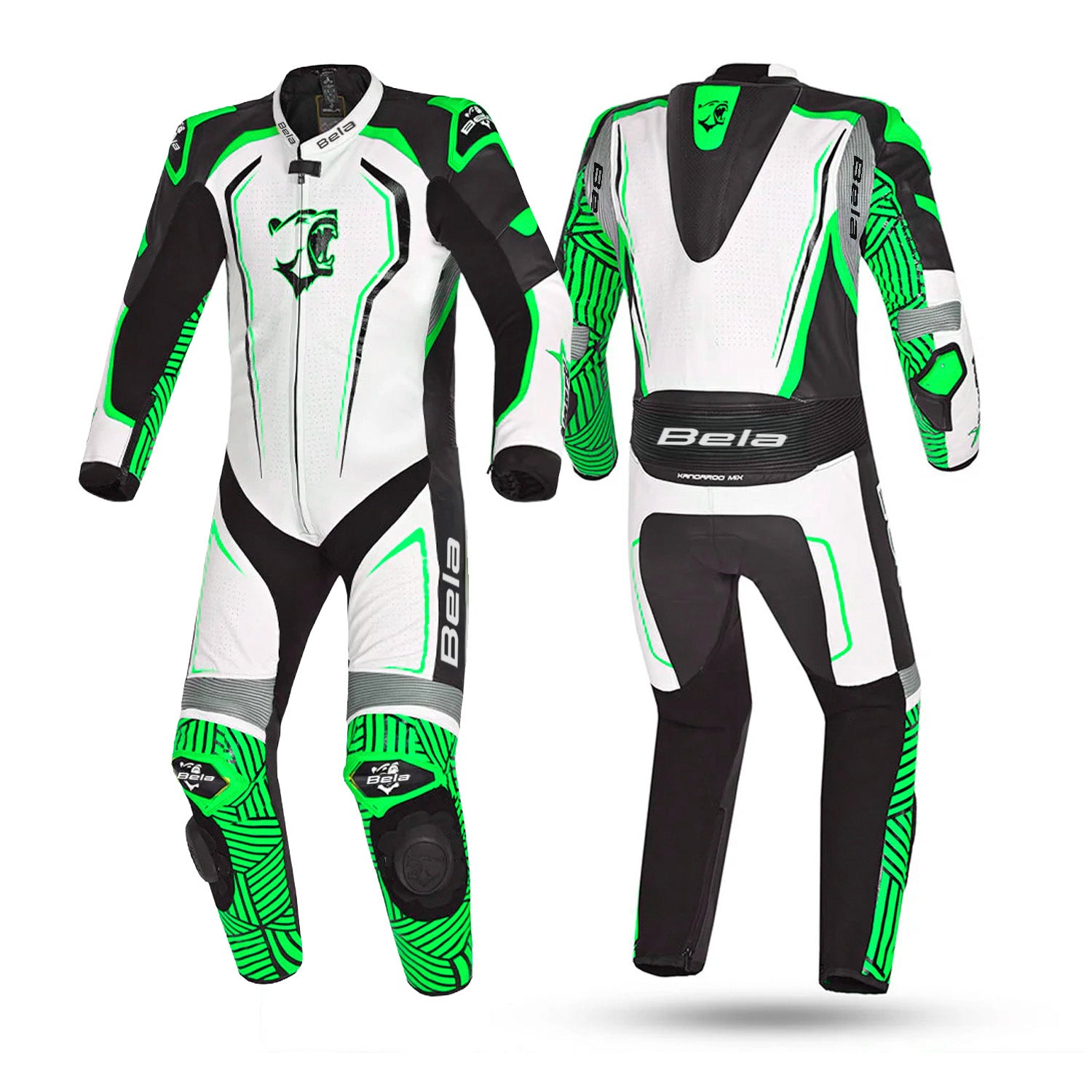 BELA NORTHSTAR 1PC TUTA CORSA MOTO BIANCO NERO VERDE 