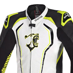 BELA NORTHSTAR 1PC TUTA UOMO CORSA MOTO NERO BIANCO GIALLO 