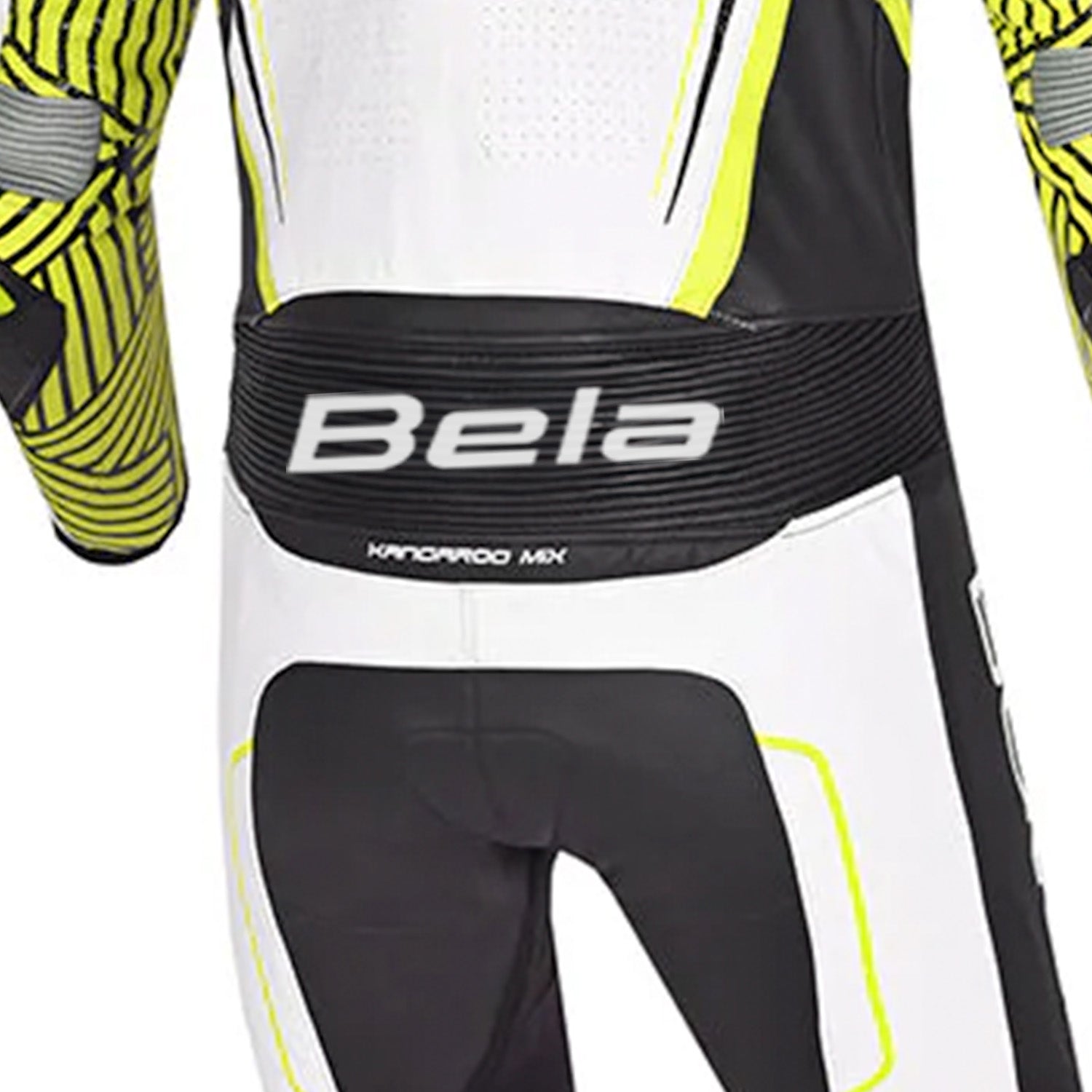 BELA NORTHSTAR 1PC TUTA UOMO CORSA MOTO NERO BIANCO GIALLO 