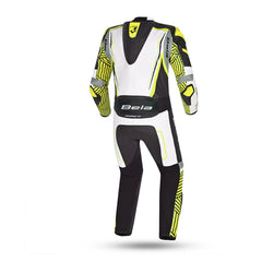 BELA NORTHSTAR 1PC TUTA UOMO CORSA MOTO NERO BIANCO GIALLO 