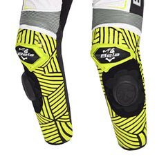 BELA NORTHSTAR 1PC TUTA UOMO CORSA MOTO NERO BIANCO GIALLO 
