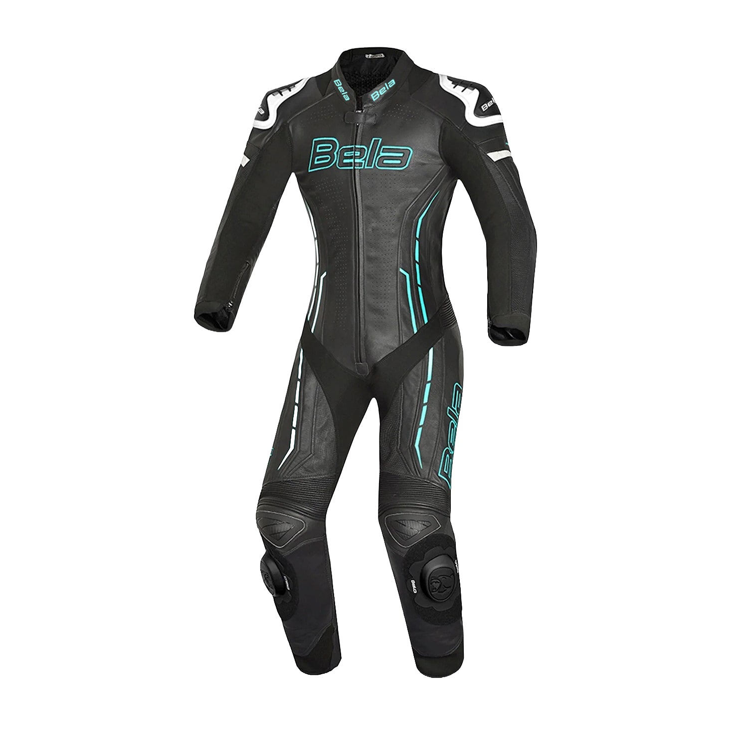 BELA ROCKET 1PC TUTA DONNA IN PELLE CANGURO MIX NERO BLU 