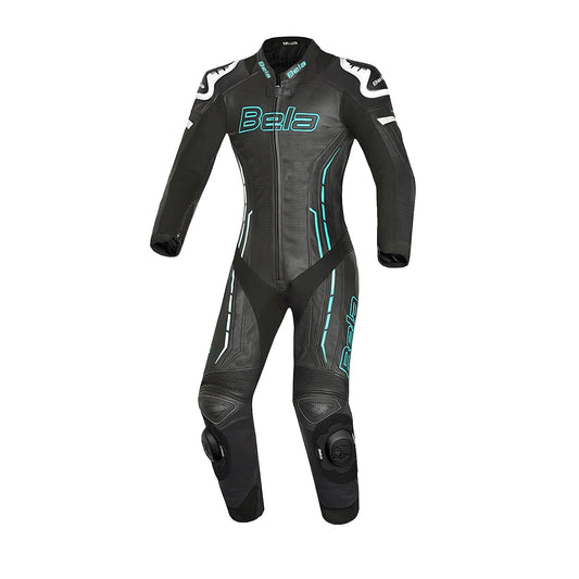 BELA ROCKET 1PC TUTA DONNA IN PELLE CANGURO MIX NERO BLU – Yamoto.it