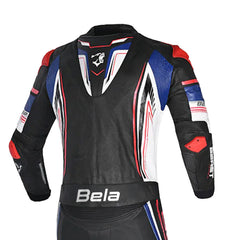 BELA - Tuta moto 2 pezzi Beast Nero Bianco Blu Rosso 