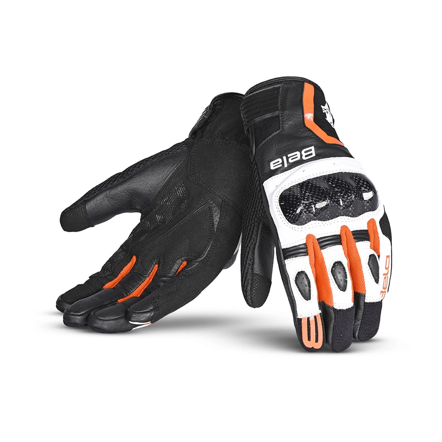 BELA AIR FLOW GUANTI DONNA MOTO ESTIVI ARANCIA NERO 
