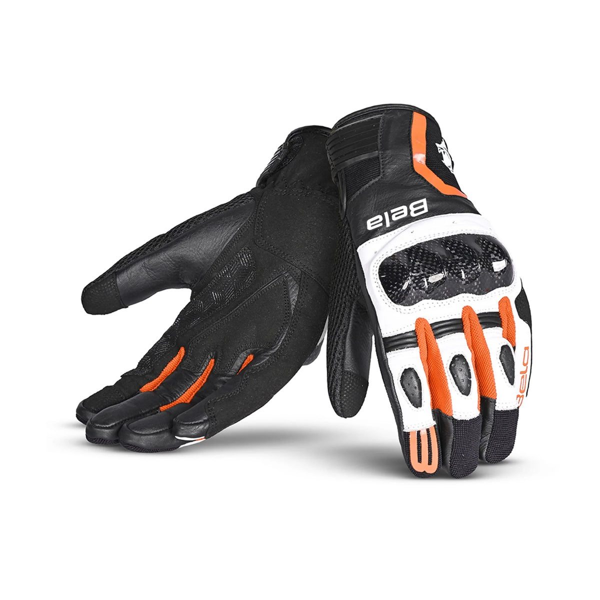 BELA AIR FLOW GUANTI DONNA MOTO ESTIVI ARANCIA NERO 