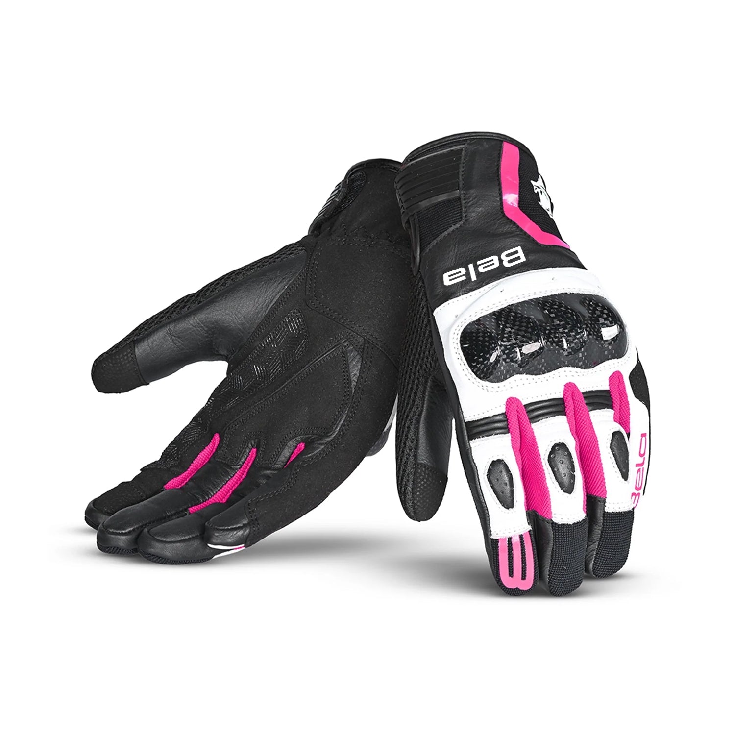 BELA AIR FLOW GUANTI DONNA MOTO ESTIVI NERO ROSA 