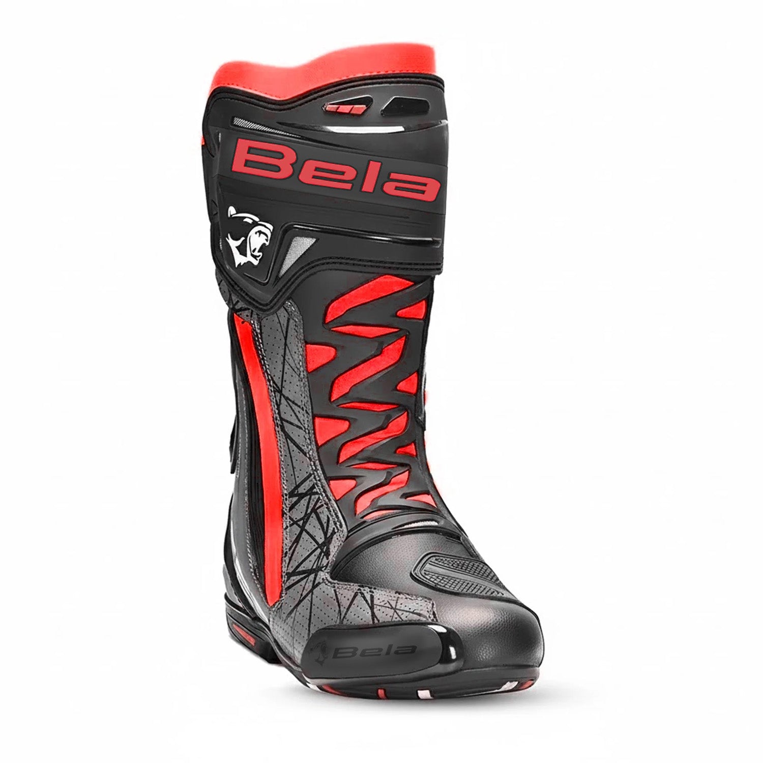 BELA  AIR RIDER RACING STIVALI MOTO NERO GRIGIO ROSSO 