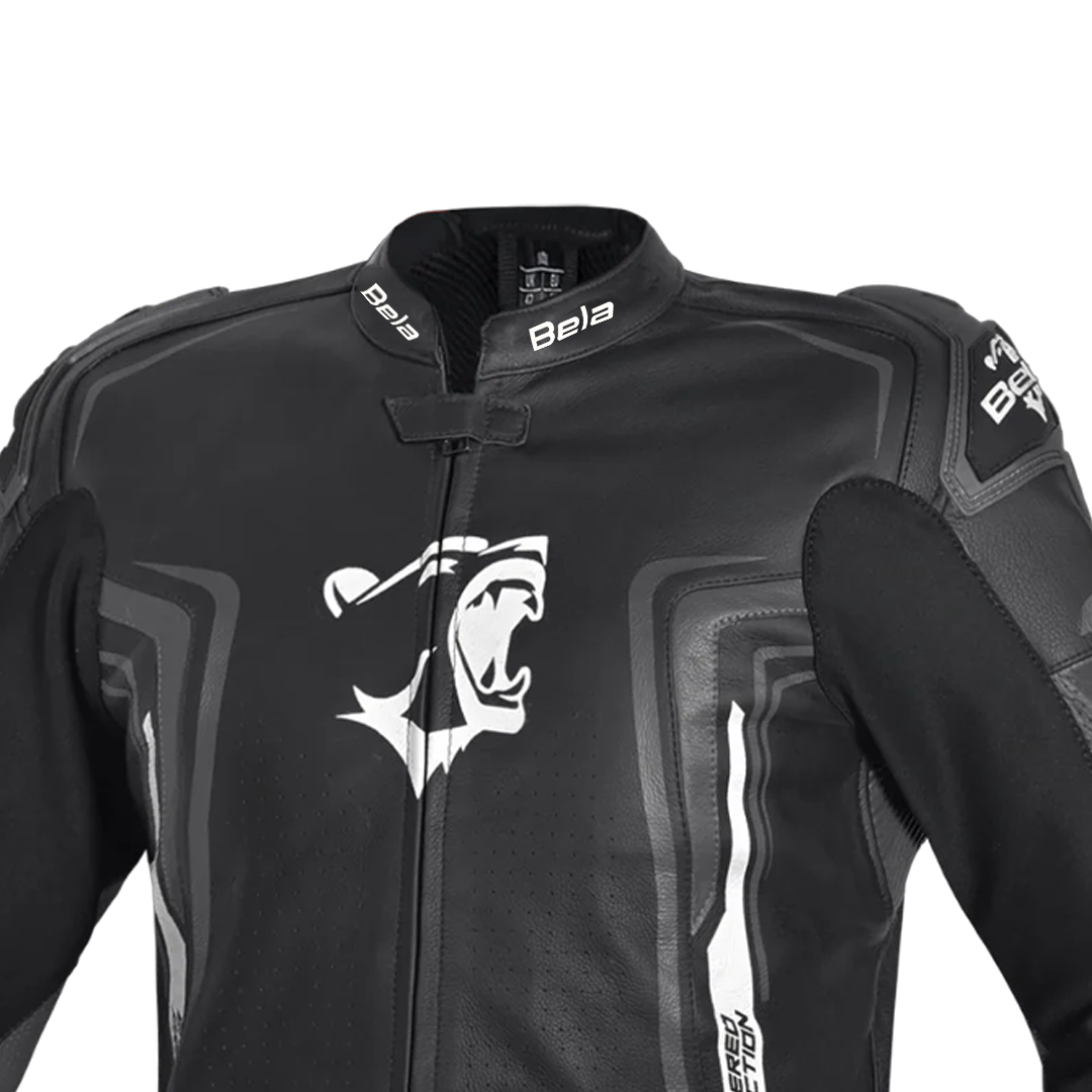 BELA BEAST GIACCA UOMO IN PELLE ANTHIRA NERO BIANCO 