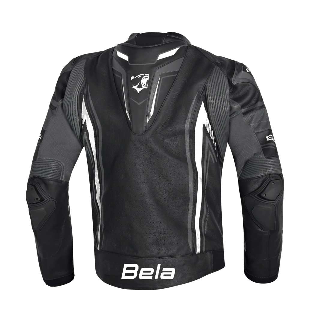 BELA BEAST GIACCA UOMO IN PELLE ANTHIRA NERO BIANCO 