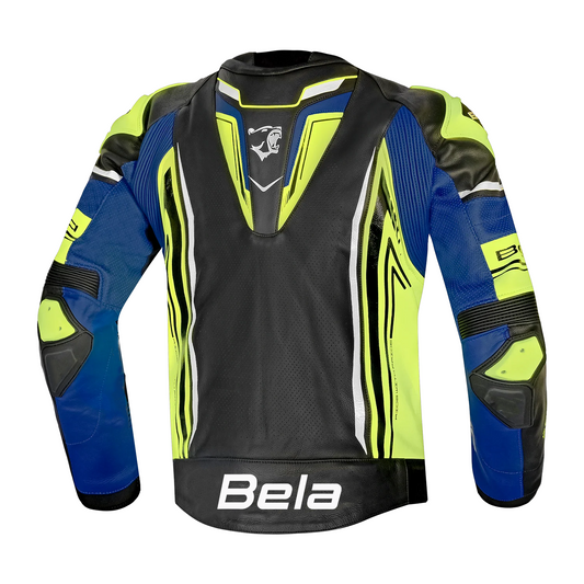 BELA BEAST GIACCA UOMO IN PELLE NERO BIANCO GIALLO BLU – Yamoto.it