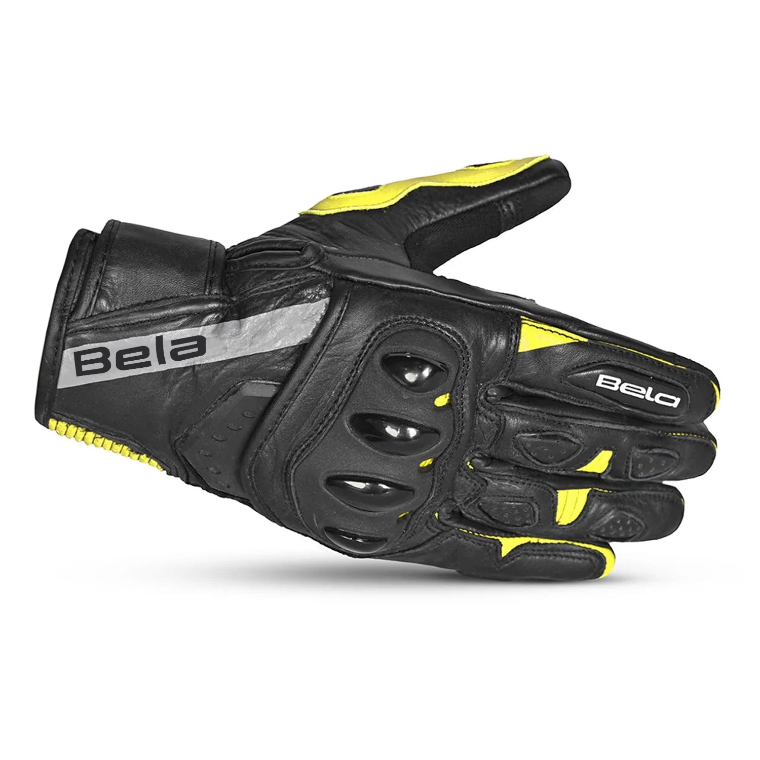 BELA BLAST GUANTI INVERNALI PELLE NERO/GIALLO 