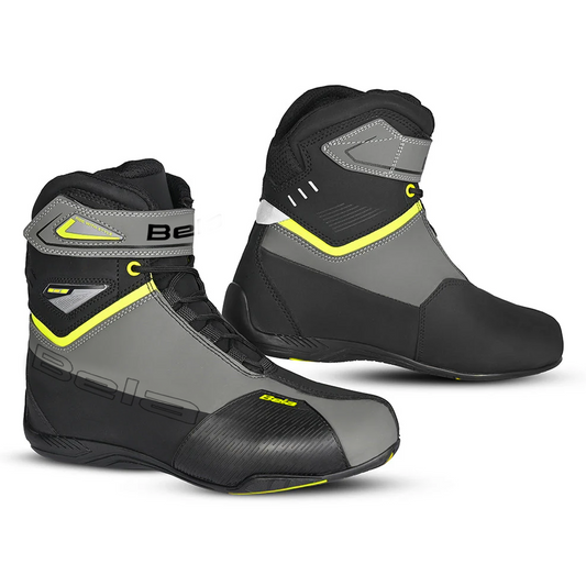 BELA BLAZE MAN STIVALI MOTO IN PELLE FLOUR NERO GIALLO – Yamoto.it