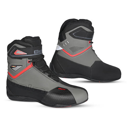 BELA BLAZE MAN STIVALI MOTO IN PELLE NERO GRIGIO ROSSO – Yamoto.it